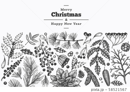 Christmas hand drawn vector greeting card Christmas hand drawn vector greeting card 58521567