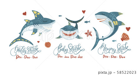 Cartoon Shark Illustration 58522023