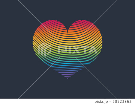 Heart Icon Vector. LGBT rainbow symbol.  58523362