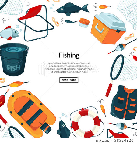 Vector background fishing equipment 58524320