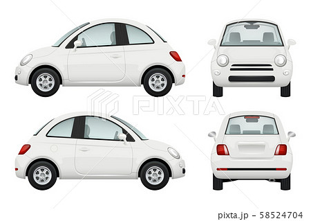 Passenger car. Different view realistic illustrations of cars 58524704