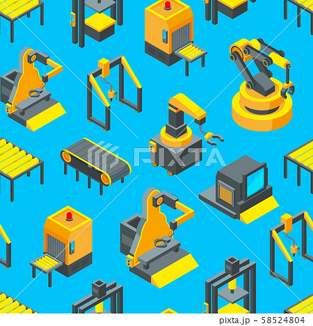 Vector isometric conveyor background or pattern illustration Vector isometric conveyor background or pattern illustration 58524804