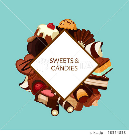 Vector cartoon chocolate candies illustration Vector cartoon chocolate candies illustration 58524858