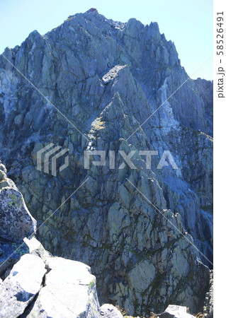 北アルプス　槍ヶ岳から北穂高岳への大キレット縦走　大キレットの風景　飛騨泣きと北穂山頂 58526491