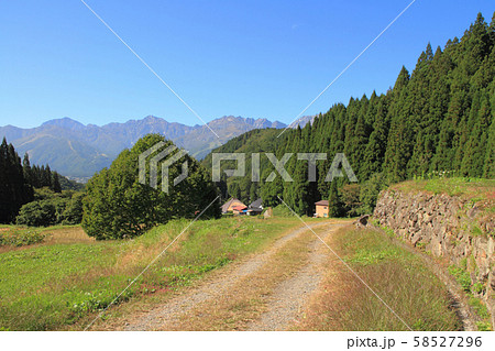 白馬村青鬼の秋　棚田から望む北アルプス 58527296