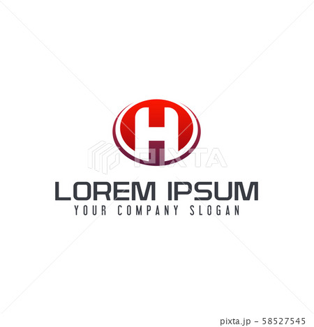 Letter H emblem logo design concept template 58527545