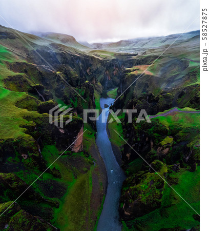 Unique landscape of Fjadrargljufur in Iceland. 58527875