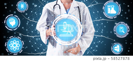 Doctor with Medical Healthcare Research Concept Doctor with Medical Healthcare Research Concept 58527878