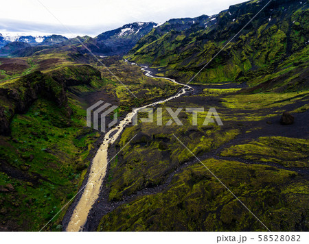 The landscape of Thorsmork in highland of Iceland. The landscape of Thorsmork in highland of Iceland. 58528082