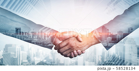 Double Exposure Image of Business and Finance 58528134