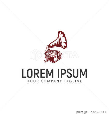 Gramophone logo design concept template 58529643