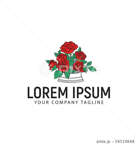 roses logo design concept templateのイラスト素材 [58529688] - PIXTA
