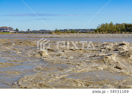 荒ぶる多摩川 多摩川増水 台風19号 2019年 荒ぶる多摩川 多摩川増水 台風19号 2019年 58531169