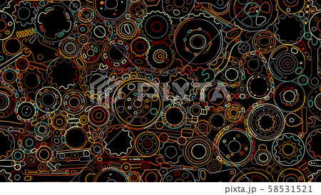Auto spare parts and gears, seamless pattern for your design 58531521