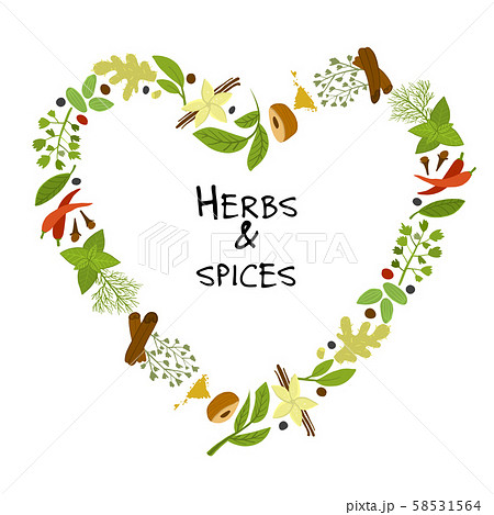 Spicy collection, heart shape. Design with sample your text Spicy collection, heart shape. Design with sample your text 58531564