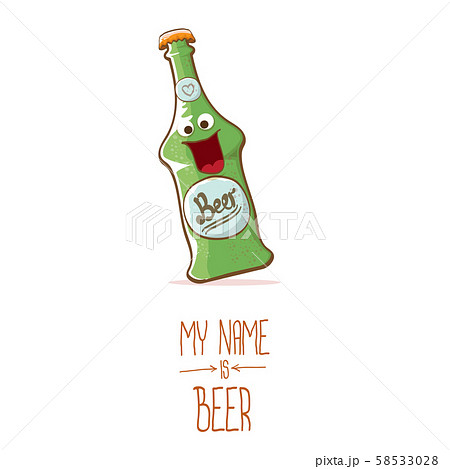 vector cartoon funky beer bottle character isolated on white background.vector beer comic label or vector cartoon funky beer bottle character isolated on white background.vector beer comic label or 58533028