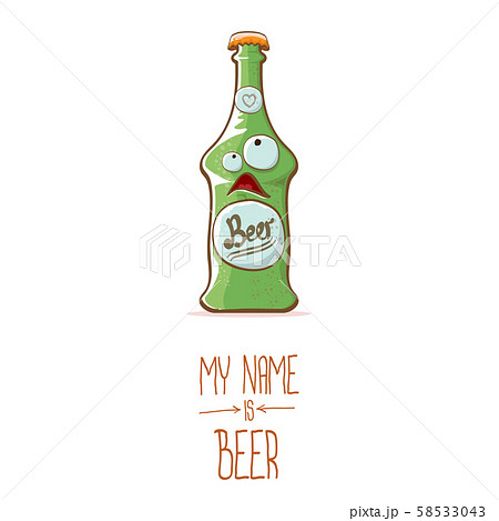 vector cartoon funky beer bottle character isolated on white background.vector beer comic label or vector cartoon funky beer bottle character isolated on white background.vector beer comic label or 58533043