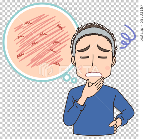 肌荒れ 乾燥 悩み 男性のイラスト素材
