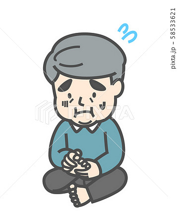 水虫を心配するおじさん 58533621
