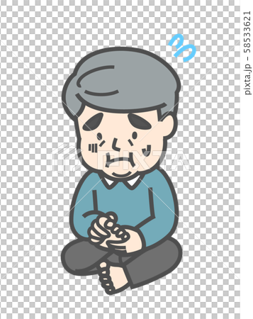 水虫を心配するおじさん 58533621
