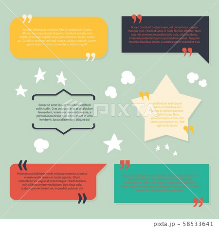 Text and quotes boxes. Design frame elements texting review information with citation quote vector Text and quotes boxes. Design frame elements texting review information with citation quote vector 58533641