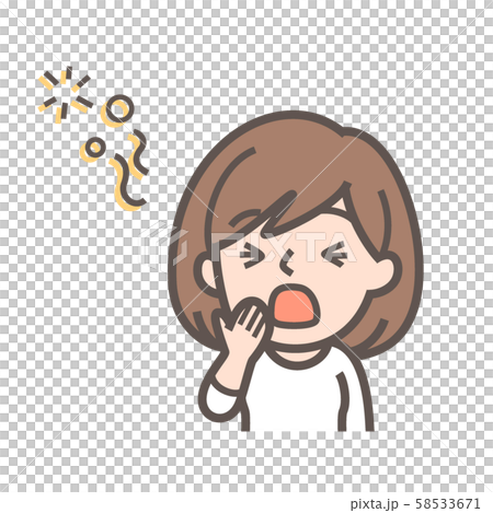 Yawning woman bust up Yawning woman bust up 58533671