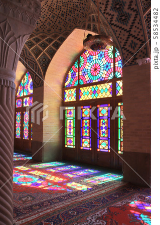 Interior of Nasir al-Mulk mosque (Pink mosque), 58534482