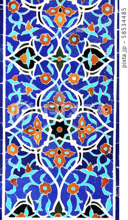 Detail of traditional persian mosaic wall, Iran Detail of traditional persian mosaic wall, Iran 58534485