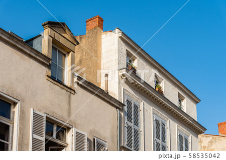 Decadent old residential buildings in European city Decadent old residential buildings in European city 58535042