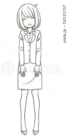 スーツ-放心状態で白くなる女性 58535707