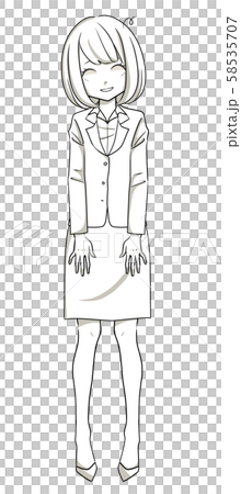 スーツ-放心状態で白くなる女性 58535707