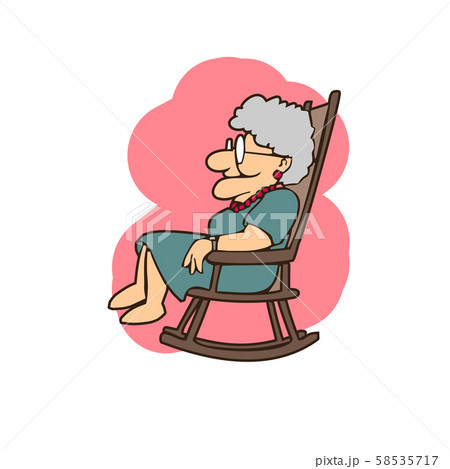 Granny in a rocking chair cartoons - Stock Illustration [58535717] - PIXTA
