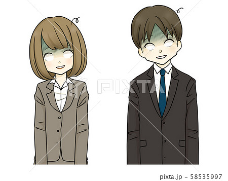 スーツ-放心状態の女性・男性-青ざめる スーツ-放心状態の女性・男性-青ざめる 58535997