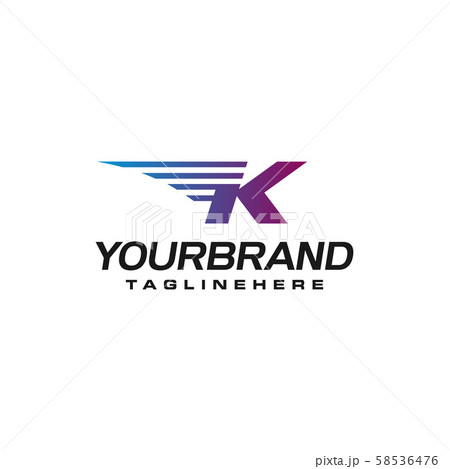 Modern Fast letter K vector logo with speed or Modern Fast letter K vector logo with speed or 58536476