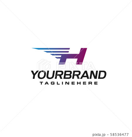 Modern Fast letter H vector logo with speed or Modern Fast letter H vector logo with speed or 58536477