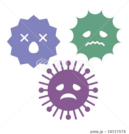 弱ったウイルスのイラスト素材