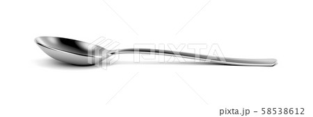 Silver spoon on white background 58538612