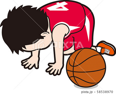 挫折するバスケット選手のイラスト素材