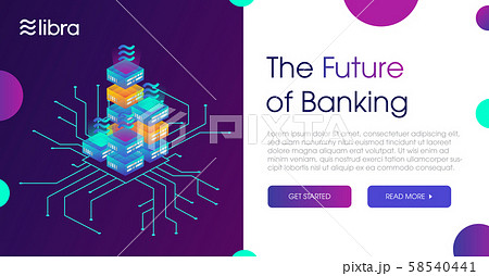 Libra cryptocurrency web template design 58540441