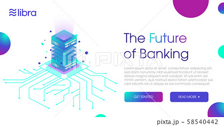 Libra cryptocurrency web template design 58540442