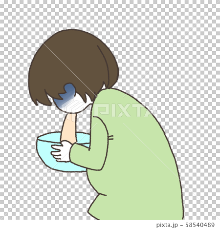 吐く妊婦さんのイラスト素材