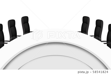 white round conference table and chairs on the white background white round conference table and chairs on the white background 58541824
