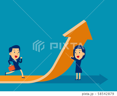 Team change of a direction. Concept cute business Team change of a direction. Concept cute business 58542879