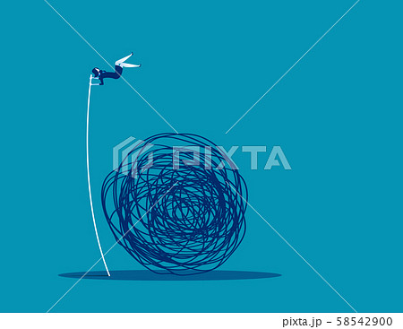 Businesswoman avoiding trouble. Concept business 58542900