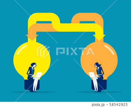 Business team idea exchange. Concept business Business team idea exchange. Concept business 58542925