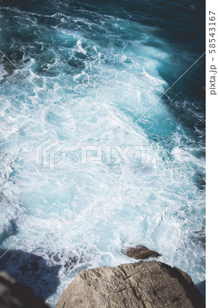 Sea water splash background, blue marble texture 58543167
