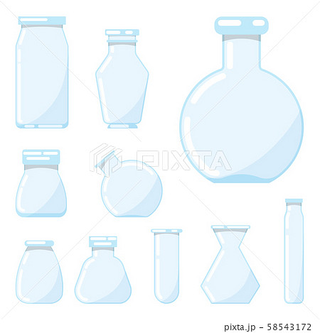 Blue Clear Glass Chemical Different Shapes Test のイラスト素材