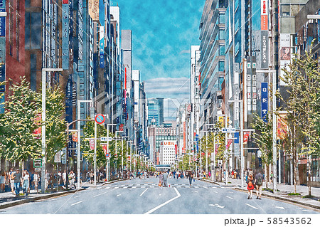 東京都 銀座のイラスト素材 東京都 銀座のイラスト素材