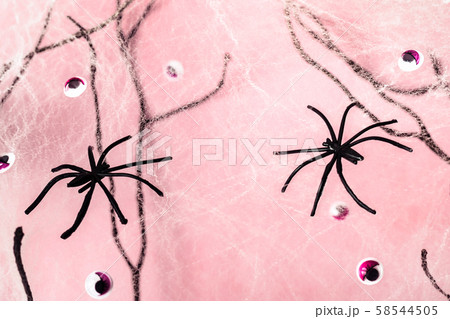Spiders, cobwebs and monster eyes on halloween Spiders, cobwebs and monster eyes on halloween 58544505