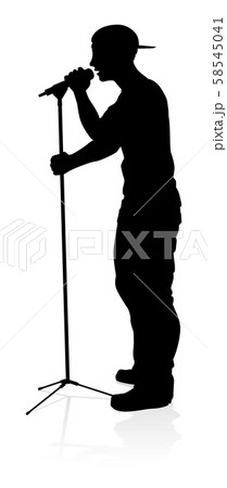 Singer Pop Country or Rock Star Silhouette 58545041